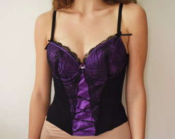 Violet Black Lace Underwired Bustier