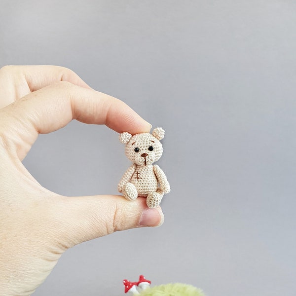 Ours en peluche, Poupée de poche, Ours miniature 4,5 cm, Petit amigurumi