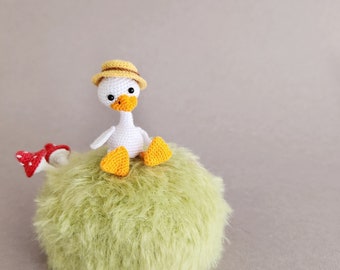 Petite oie 5 cm, jouet d'oie miniature pour maison de poupée, figurine d'oie en peluche un ami de poche pour amateur d'oiseaux, canard d'artiste, jouet pour poupée