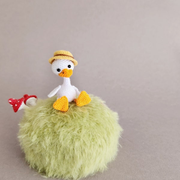 Ganso diminuto 5 cm, juguete de ganso en miniatura para casa de muñecas, figura de ganso relleno un amigo de bolsillo para amante de las aves, pato artista, juguete para muñeca