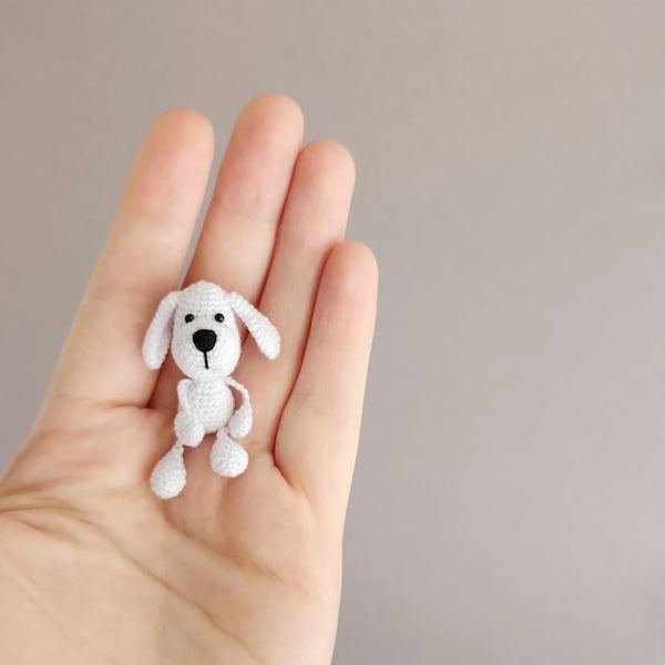 Mini-Hund 4,5 cm, Kleiner Welpe Liebhaber Geschenk, Stofftier Miniatur, Taschentier