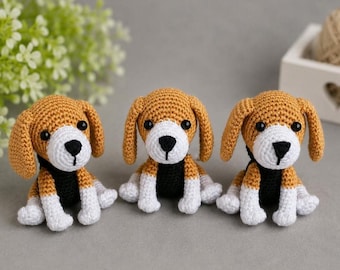 Mini Crochet Beagle Dog, 4.5cm Amigurumi, Dog Lover Gift