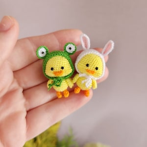 Küken 3,5 cm, Amigurumi Huhn, gehäkelte Miniatur, Puppenhaus Miniatur