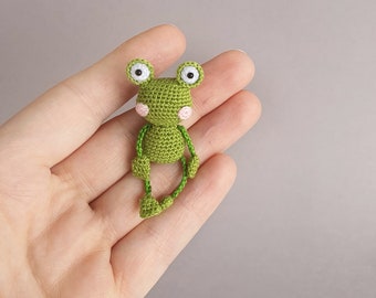 Mini frog 4,5 cm, Tiny toad lover gift, Stuffed miniature toy, Pocket animal