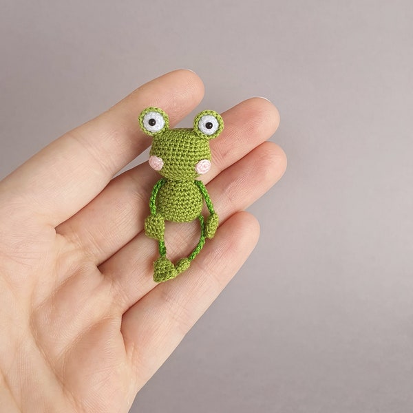 Mini Frosch 4,5 cm, Kröten Liebhaber Geschenk, Stofftier Miniatur, Taschentier