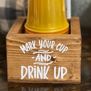 Handmade Solo Cup Holder | Solo Cup Holder | Mark Your Cup & Drink Up | Party Cup + Pen Holder | Cup Caddy | Parties