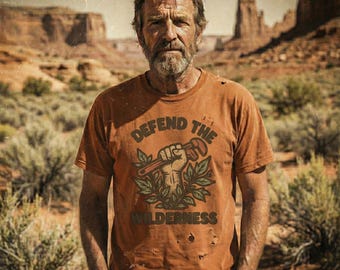 Edward Abbey Försvara vildmarken T-shirt | Flash Art | National Park Service Ranger Forest Service Volunteer Wilderness