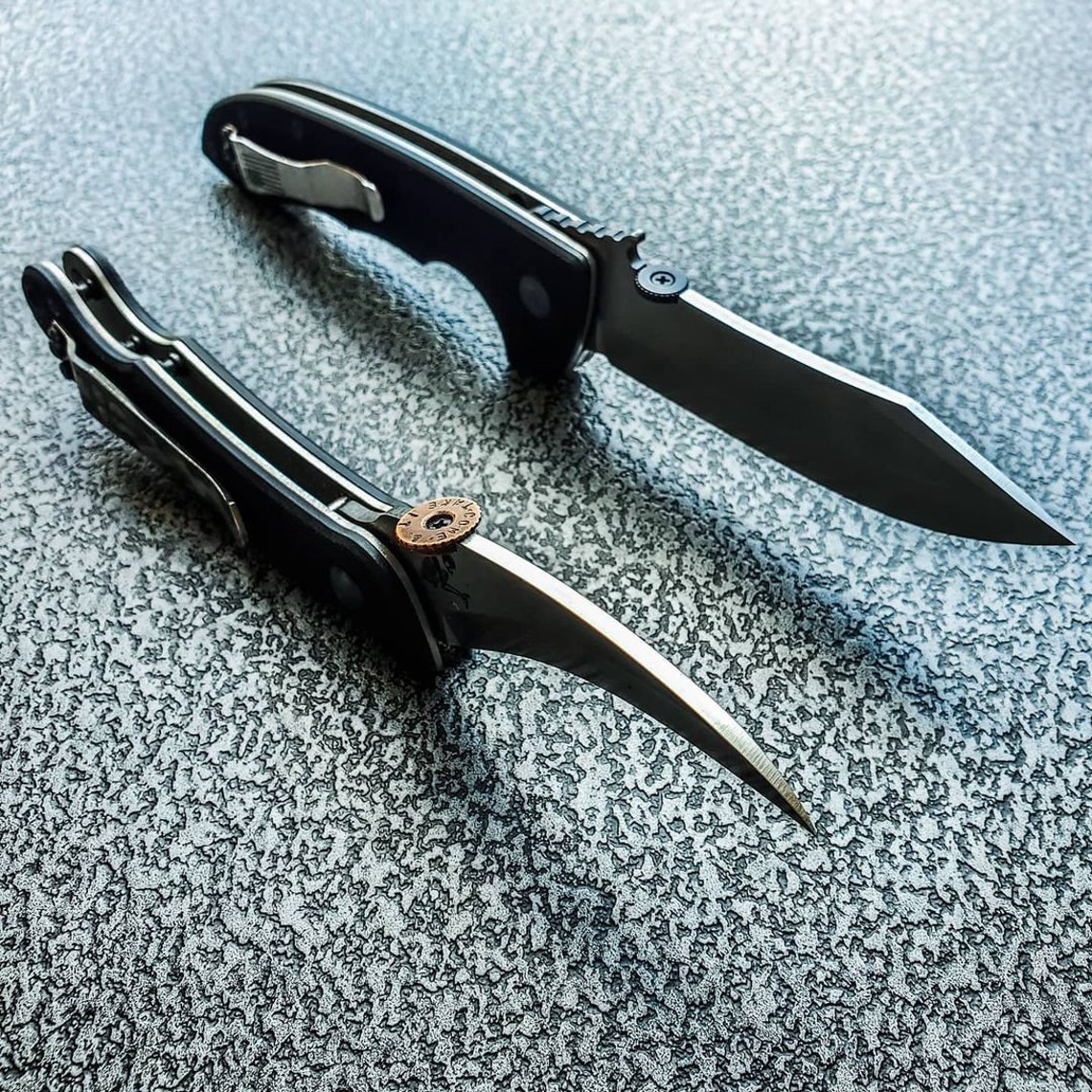 Stainless steel folding knife set handmade set camping knife Etsy