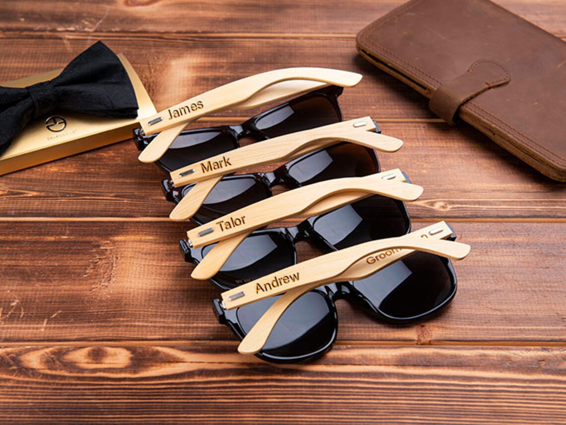 Groomsmen Gifts Personalized Sunglasses Custom Wood Sunglasses Etsy
