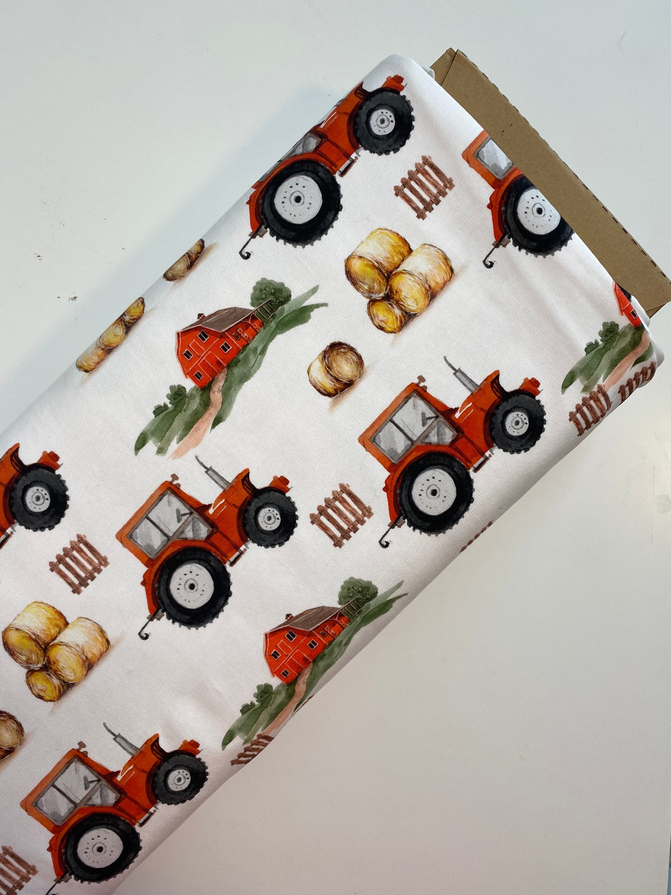 Young Fabric Somesweat Tractors Farm Fabric Farm Hay Bales Etsy UK