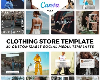 Social Media Canva Templates Clothing Store | Editable Fashion Clothing Feed Design | Trendy Instagram Post | Clothing Boutique Social Media