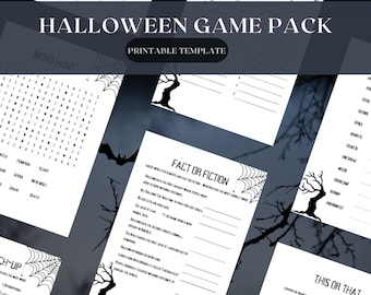 Printable Halloween Game Pack: Spooky Party Games (PDF)