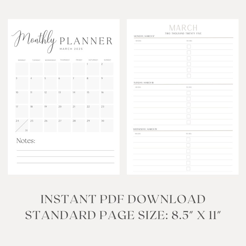 2025 Weekly Planner Printable – Minimalist Weekly Calendar, Goal ...