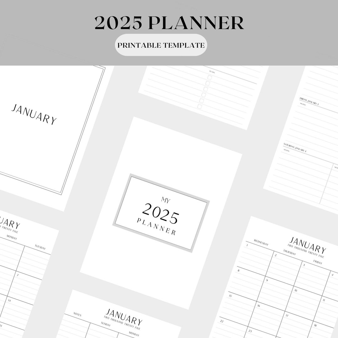 2025 Detail Planner Printable – Minimalist Weekly Calendar, Goal ...