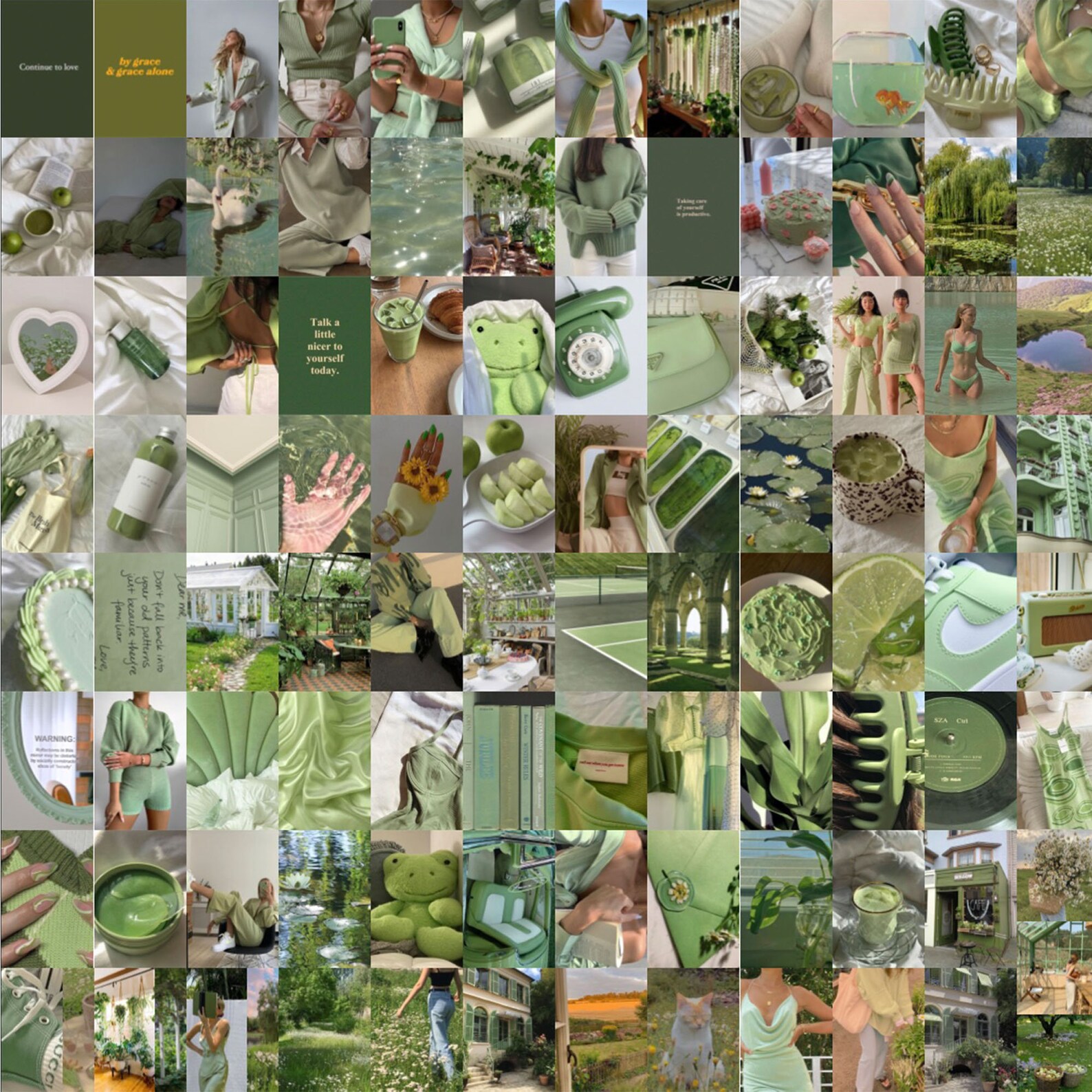 Sage Green Photo Collage Kit Aesthetic Collage Kit 100 PCS Etsy