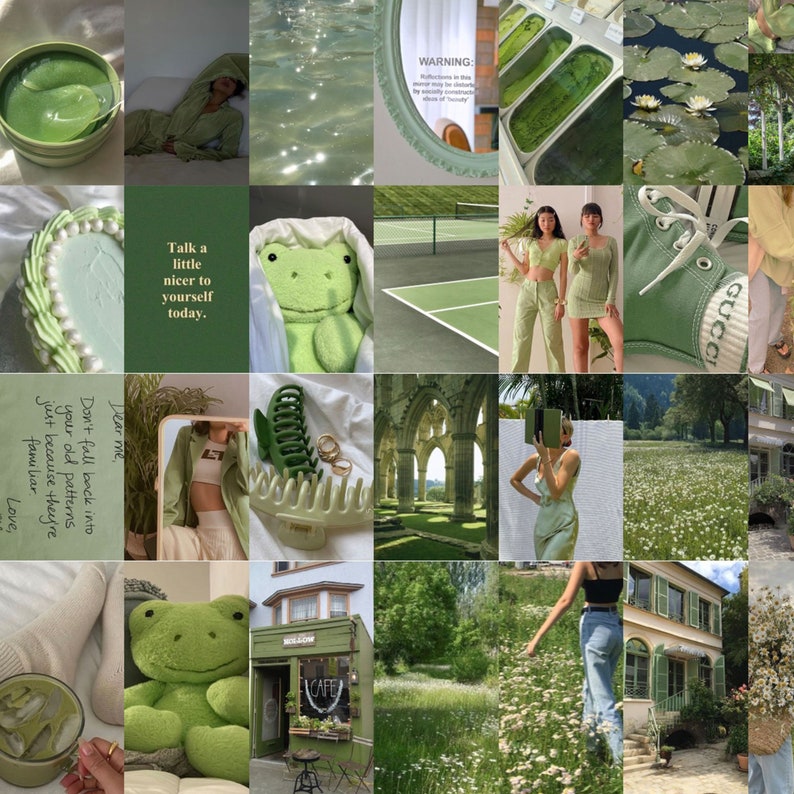 Sage Green Photo Collage Kit Aesthetic Collage Kit 100 PCS Etsy