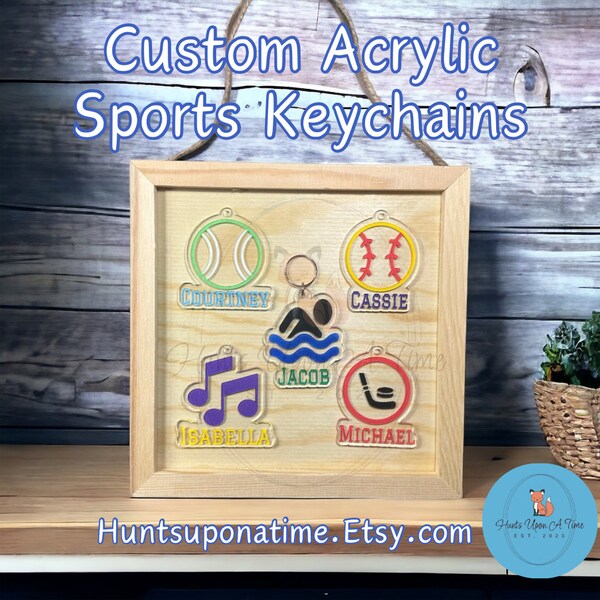 Custom Engraved Acrylic Sports Keychain