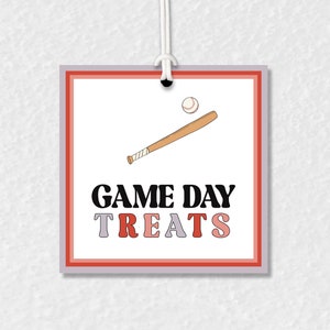 Printable Baseball Treats Tag - Square Game Day Snacks Tag from coach- Gameday Good Luck Team Treats Tag - Baseball Team Snackpack Tag
