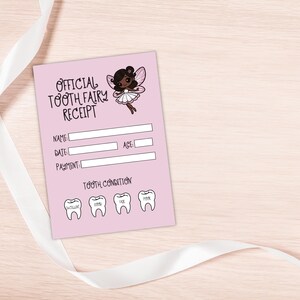 Druckbare Tooth Fairy Notiz pdf - Zahnfee Druckbar - Brief von der Zahnfee - Rosa Zahnfee Kit - Mein erster Zahn Quittung