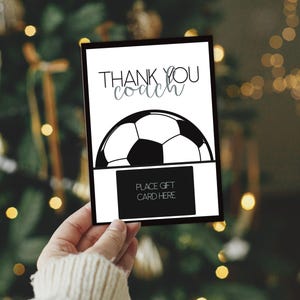 Fußballcoach Geschenkkartenhalter zum ausdrucken - Danke-Trainer Geschenkkartenhalter - Fußballcoach Geschenk vom Team - Fußball-Geschenkkartenhalter