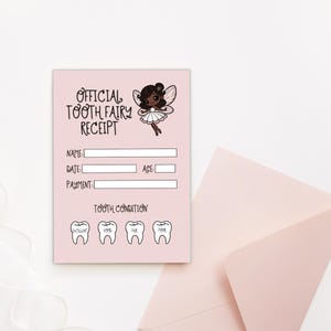 Nota imprimible del Hada de los Dientes en formato PDF - Imprimible del Hada de los Dientes - Descargar carta del Hada de los Dientes - Kit del Hada de los Dientes de color naranja - Recibo de mi primer diente