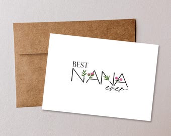 Beste Nana Karte zum Muttertag, Karte zum Muttertag, Karte zum Muttertag, Karte zum Muttertag, Karte zum Muttertag, Happy Birthday Sofort Download