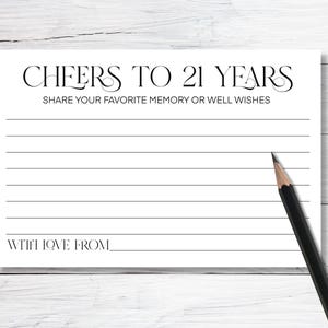 21 Geburtstagswünsche Geburtstagskarte Alternatives Gästebuch Karte - Prost auf 21 Jahre Druckbare Geburtstagskarte
