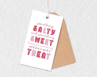 Printable Employee Appreciation Gift Tags: Salty & Sweet Treat (Printable)
