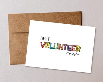 Druckbare Karte für den besten Volunteer aller Zeiten - Printable Volunteer Appreciation Card Massen - Sofortiger Download - Volunteer Danke Geschenk