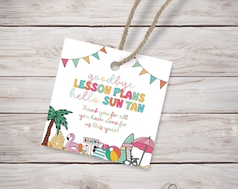 Geschenkanhänger zum Ausdrucken für Lehrer: Jahresende zum ausdrucken (PDF-Download A4/3 x 3 Zoll).