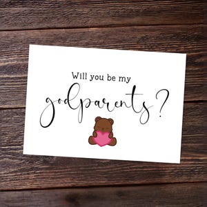 Tarjeta imprimible "¿Serás mi padrino?" - Tarjeta de propuesta de padrino Descarga instantánea en formato PDF - Tarjeta imprimible de propuesta de padrino