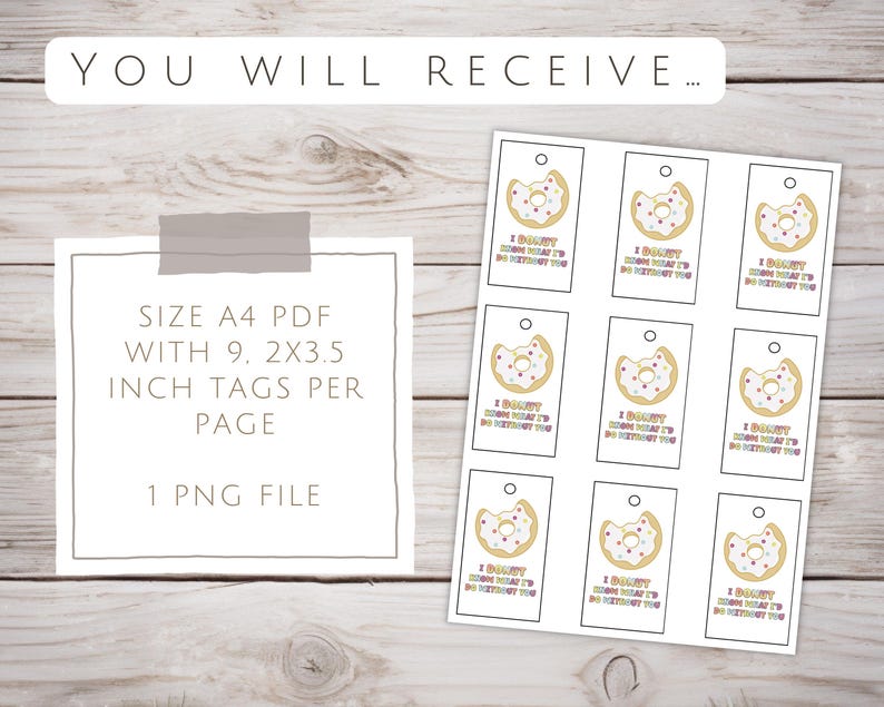 Recieve Tag Printable Donut Appreciation Printable Gift Tag - Donut Punny Thankyou ...