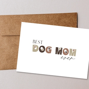 Meilleure carte imprimable pour maman chien - carte d'anniversaire simple pour maman chien - carte de fête des mères à partir de téléchargement numérique chien