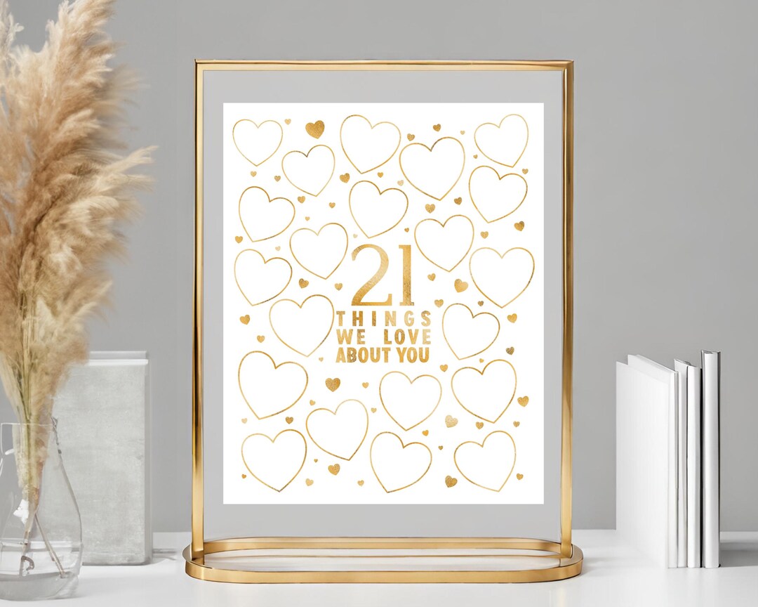 21st Birthday 21 Things We Love About You Alternative Guestbook ...