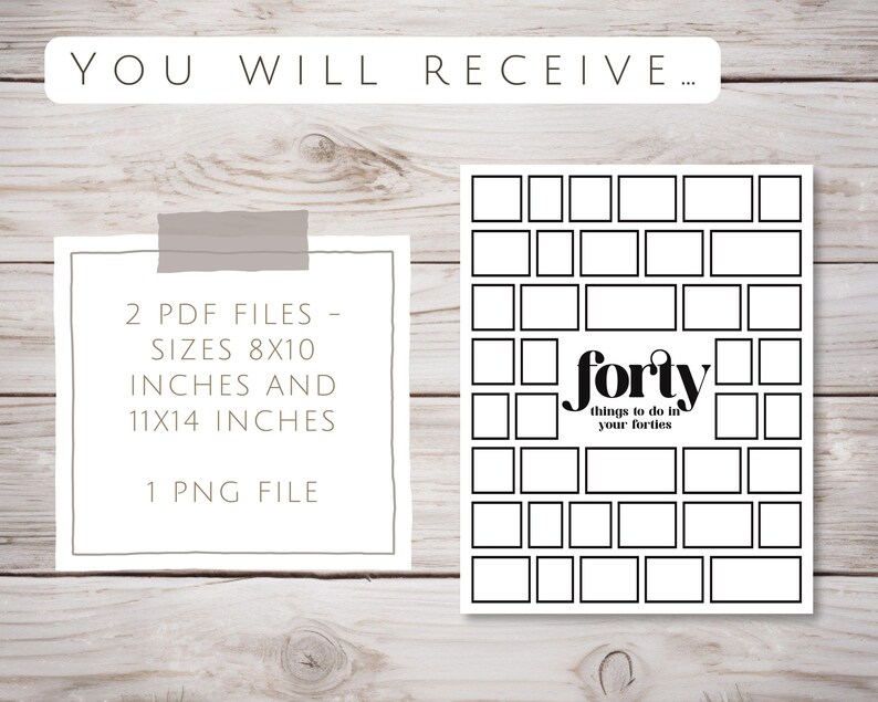 Printable 40th Birthday Bucket List Guestbook Alternative (printable ...