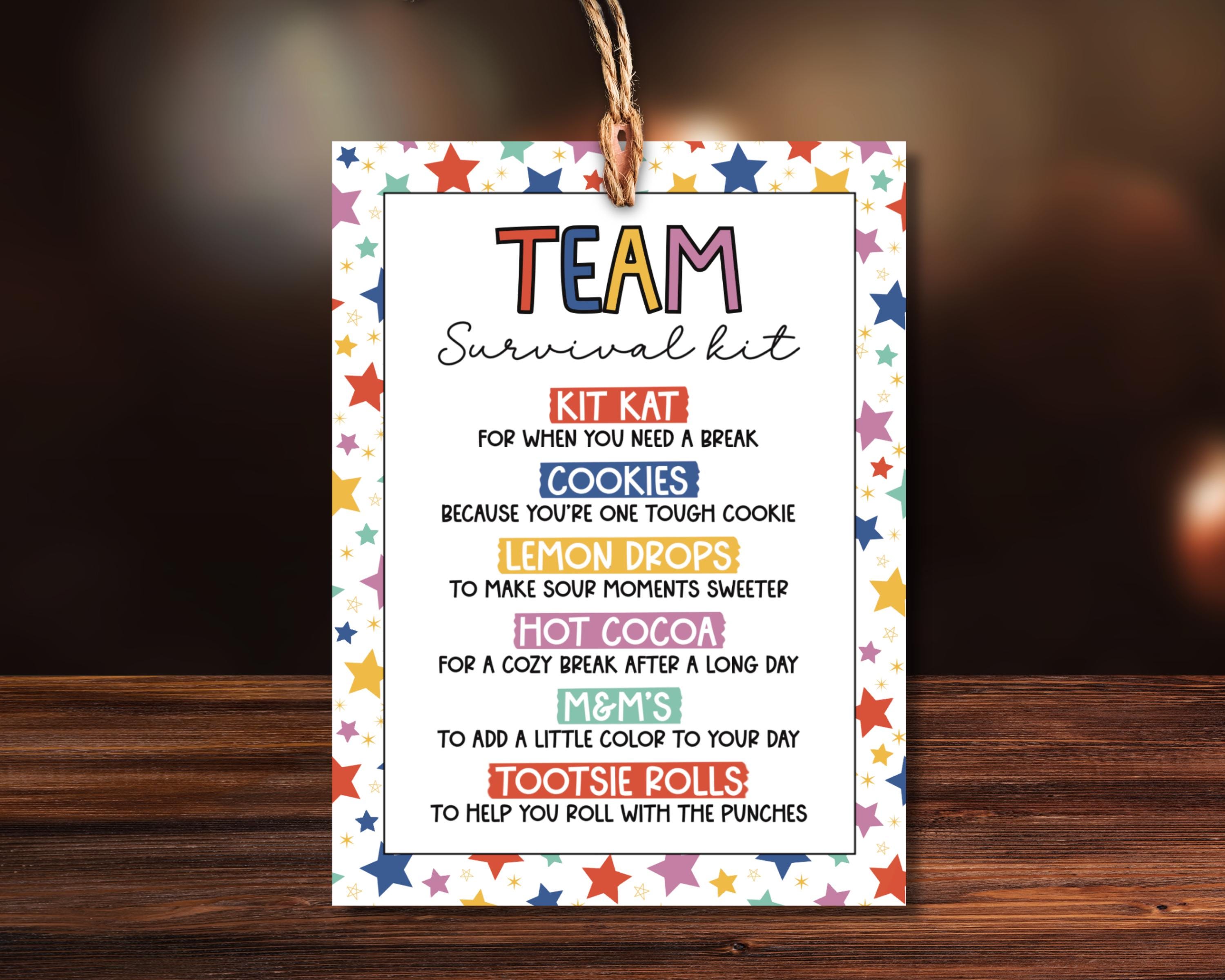 Printable Team Survival Kit Gift Tags - Printable Appreciation (instant ...