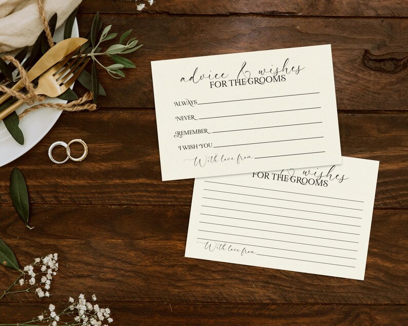 Antgiftshop Advice & Wishes Cards - 50 Pack 4x6 Inch Cards For Bridal Shower & Wedding Guests - View #10