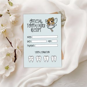 Druckbare Zahnfee Notiz pdf - Zahnfee druckbar - Buchstabe von der Zahnfee - Blaue Zahnfee Kit - Kinder Notiz für Zahnfee