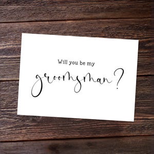 Carte imprimable Will You Be My Groomsman - Carte de proposition de garçon d'honneur à téléchargement immédiat au format PDF - Proposition de garçon d'honneur imprimable