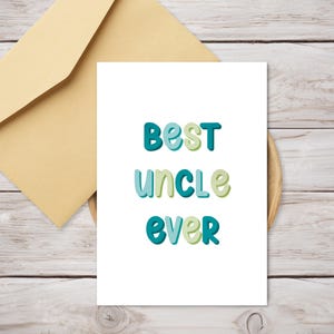 Imprimable meilleur oncle jamais carte - carte d'anniversaire pour oncle - téléchargement numérique - carte bien pensée pour oncles - faire-part de grossesse oncle