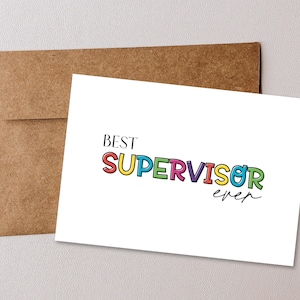 Printable Best Supervisor Ever Card - Supervisor Appreciation Thank You ...