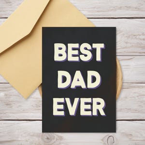 Meilleure carte imprimable pour papa - carte d'anniversaire simple pour papa - téléchargement numérique pour la fête des pères - carte bien pensée pour les papas