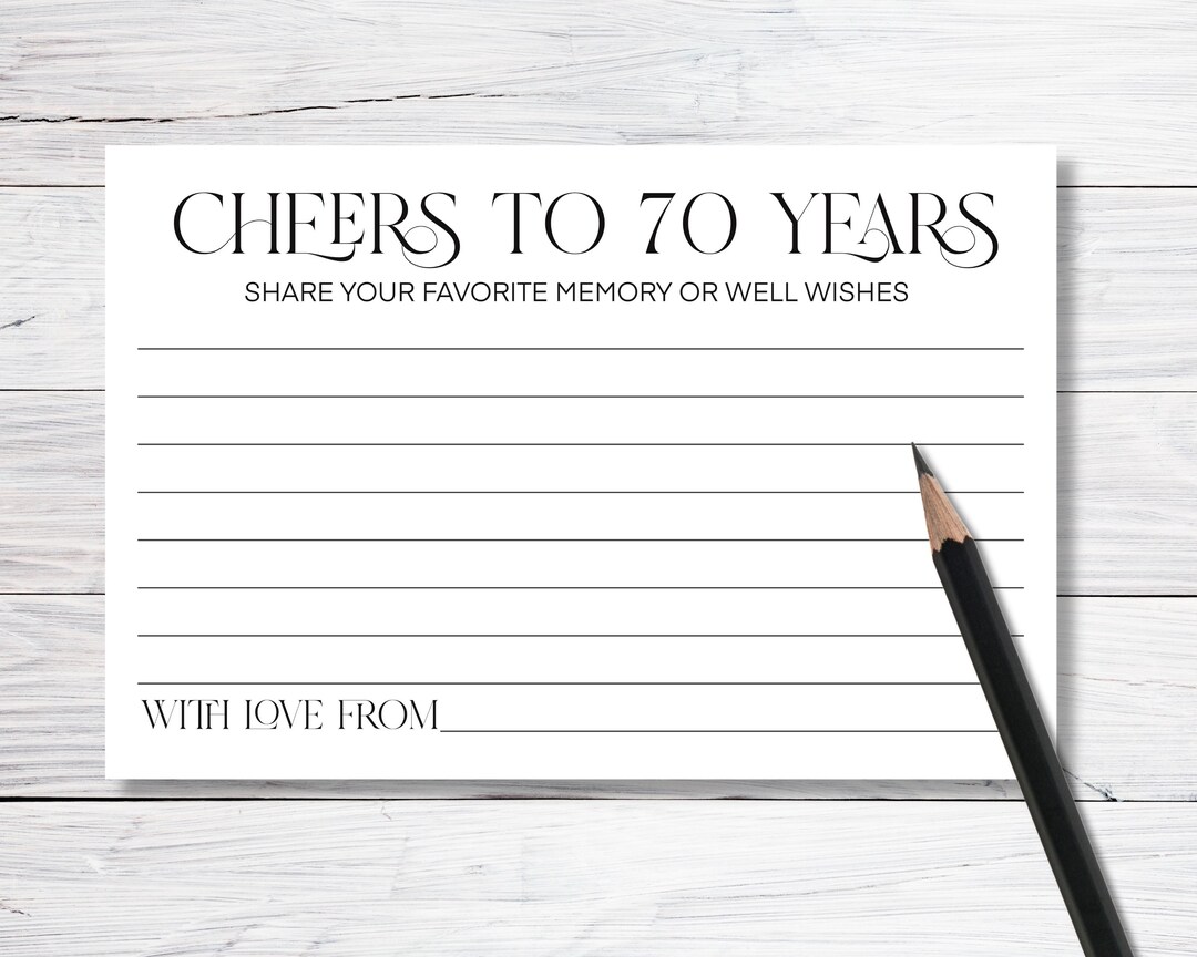 Printable 70th Birthday Guest Book Alternative: Cheers to 70 Years ...