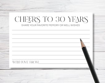 Libro degli ospiti stampabile per il 30° compleanno: biglietto di auguri per i 30 anni (PDF)