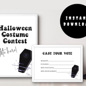 Halloween Costume Contest Ballot + Table Sign- Halloween Voting Ballot - Halloween Costume Ballot - Halloween Costume Contest Printable