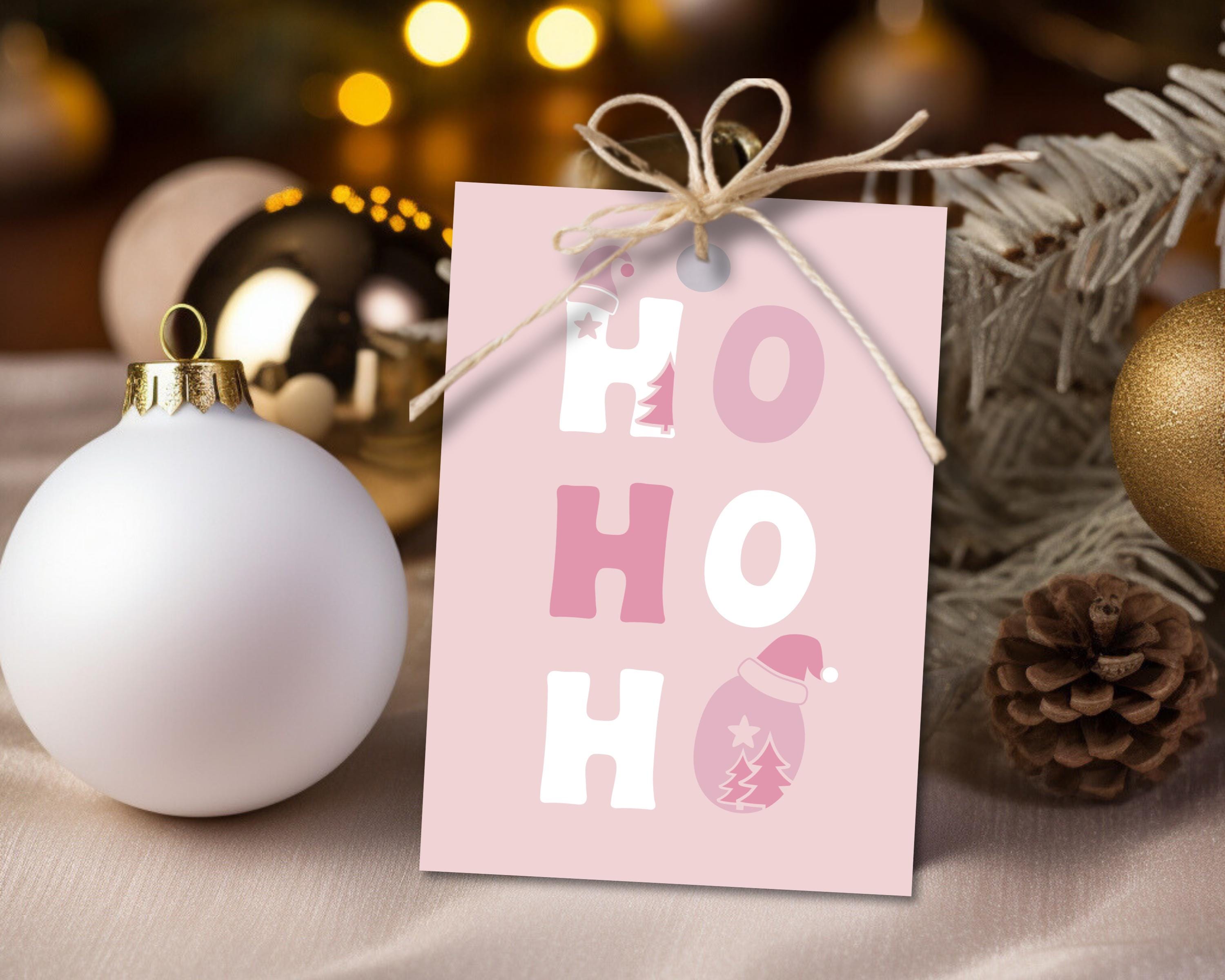 Printable Pink Christmas Gift Tags - Coquette Holiday Labels (digital ...