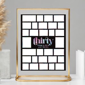 Printable 30th Birthday 30 Things To Do In Your Thirties Alternative Guestbook - Unique Bucket List Birthday Keepsake - Rainbow 30th