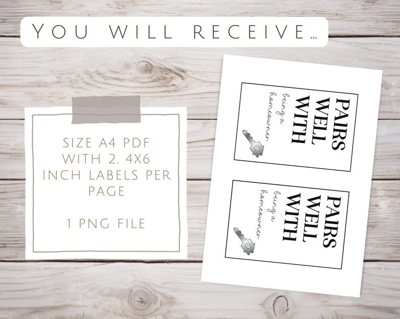 Printable Housewarming Wine Label: Pairs Well With Being a Homeowner ...