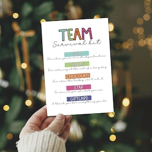 Printable Team Survival Kit Gift Tags - Printable Employee Appreciation Gift - Instant Download - Employee Survival Kit Printable