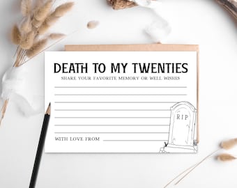 RIP 20s Geburtstags-Gästebuch Alternative – Memory Card Karte teilen (printable)